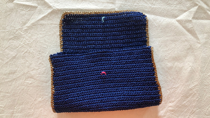 オトナ女子のクロッシェスタイル リボンのクラッチバッグの編み方捕捉 Popknitter