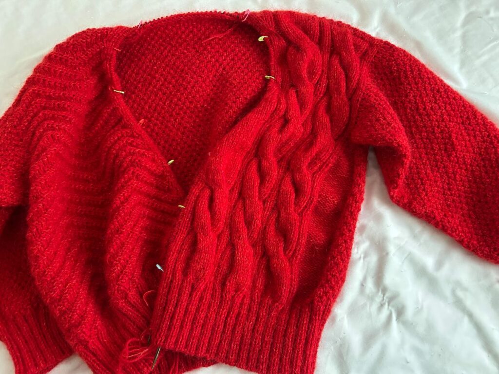 Artisane Cardigan 前立ての拾い目